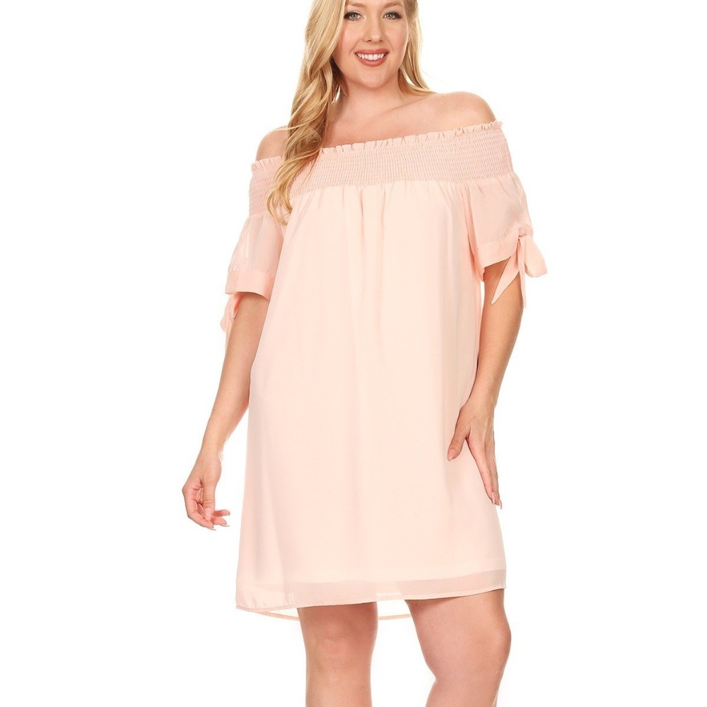 Plus Size Peach Dress for any occassion